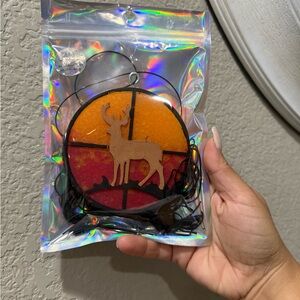 Deer Design Suncatcher - Orange and Red